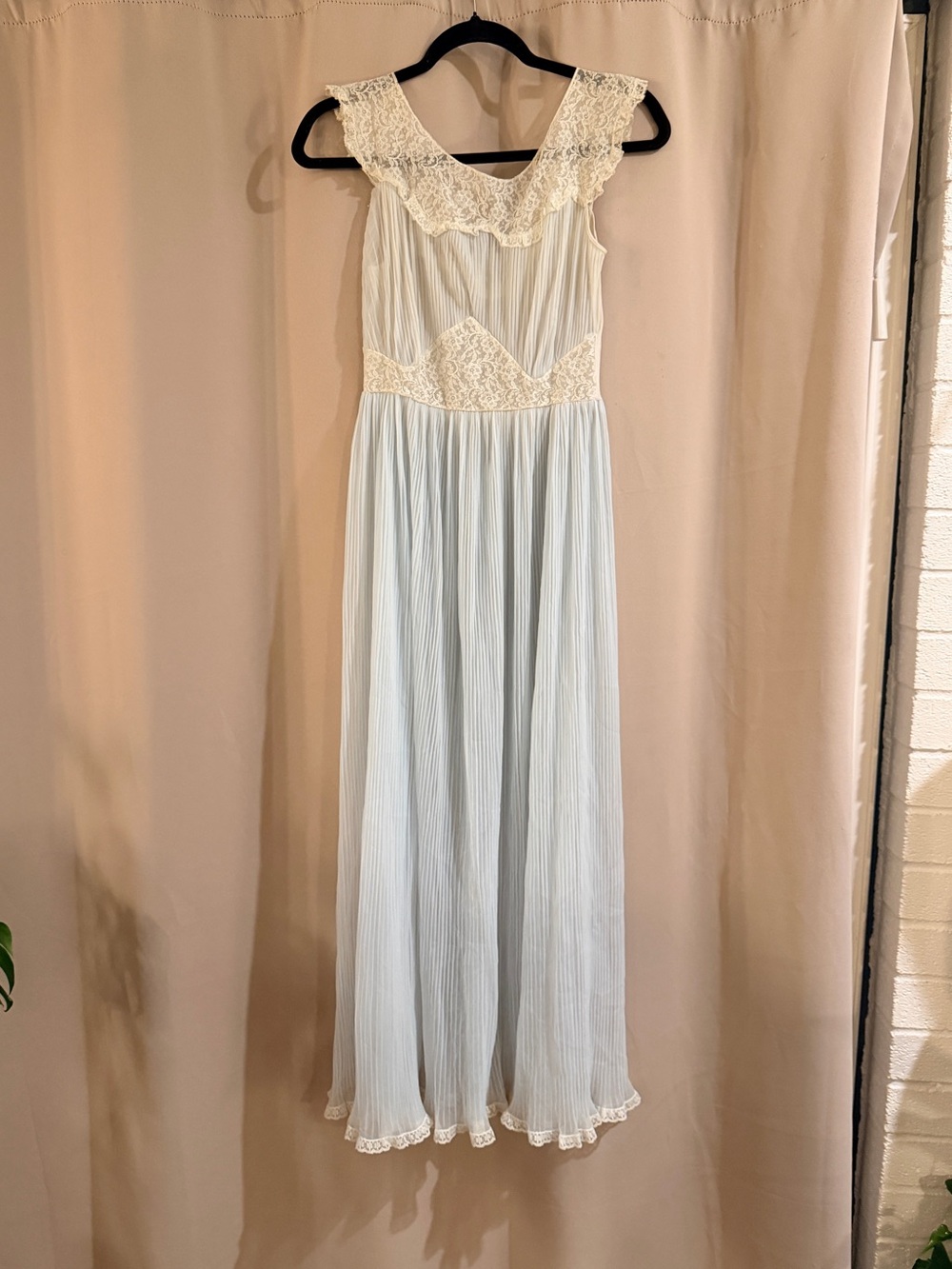 Vintage Evette Lace-Trim Nightgown